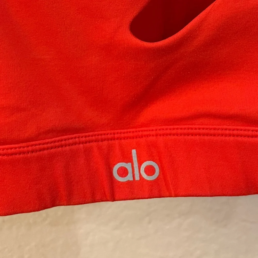 Alo Yoga Wild Thing Sports Bra in Cherry Red - Picture 5 of 6